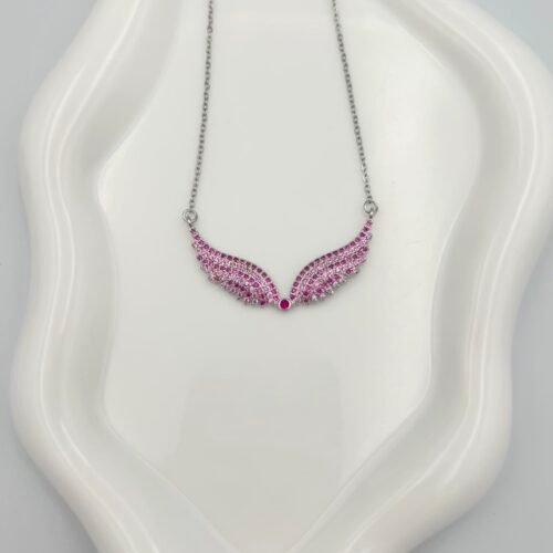 ANGEL SILVER ΧΡΩΜΑ ΡΟΖ ΜΕ ΦΟΥΞΙΑ STAINLESS STEEL 4,5CM